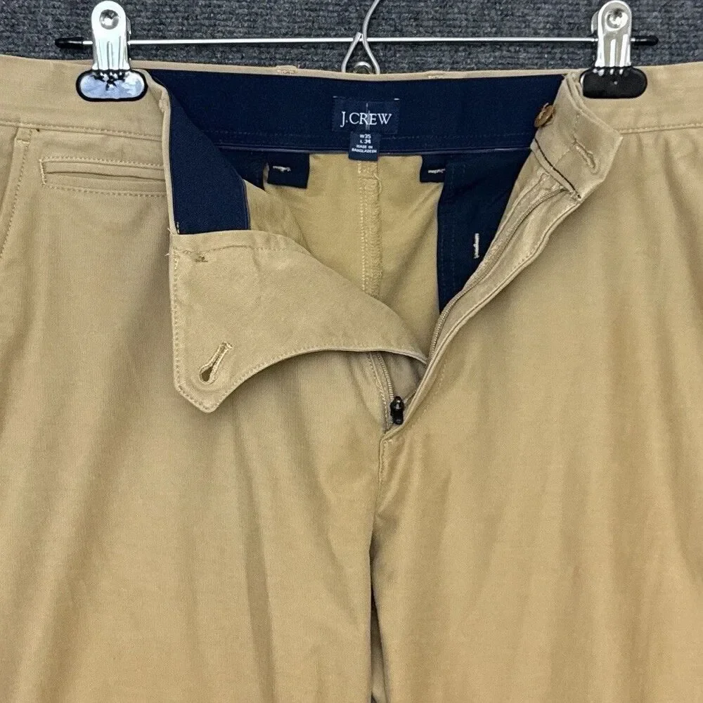 J Crew Athletic Performance Pant 35/34 Tan Oarsman Tapered 1040 Classic Preppy